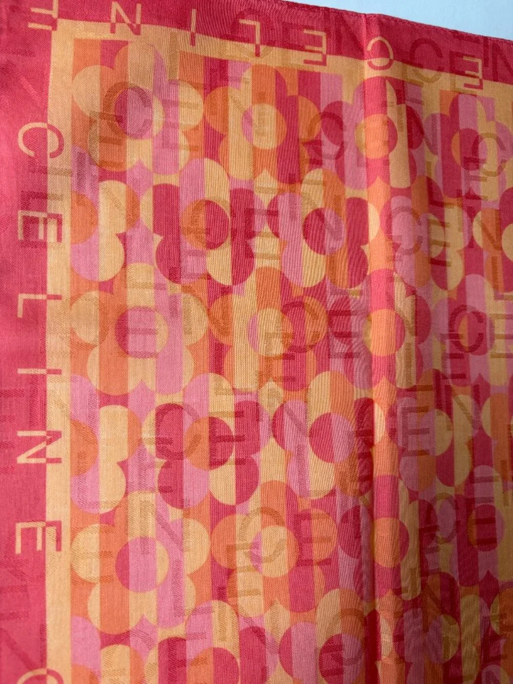 NWT Vintage CELINE Paris Geometric Cotton Scarf